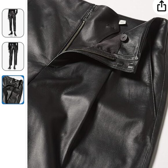 New VINCE Black Leather Trousers Pants - Picture 4 of 9